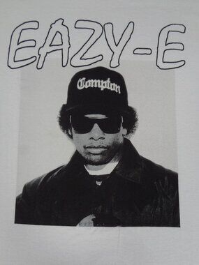 EAZY-E COMPTON HAT N.W.A.  - WHITE M/L MEDIUM LARGE T-SHIRT L993